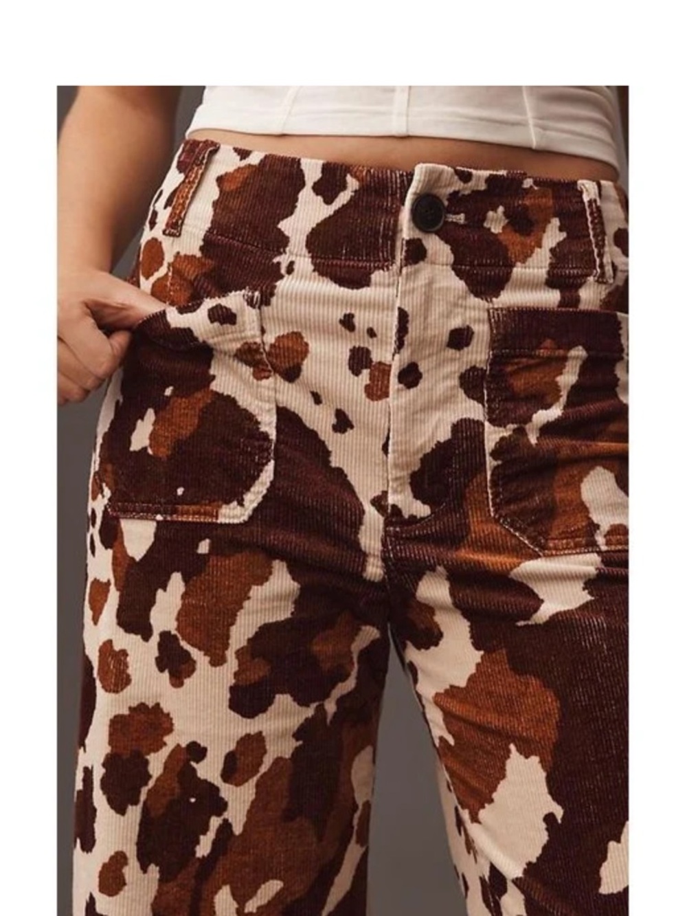 Anthro/Maeve Colette in Cow Print Corduroy - Picture 3 of 6